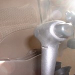 Auto gear selector handle from the front, showing clip slot